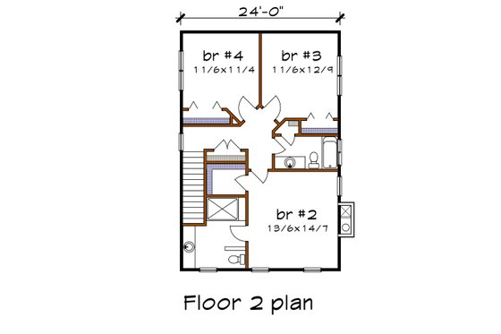 Floor Plan - Lower Floor for Craftsman House Plan #79-274 - 4 bed, 3.5 bath
