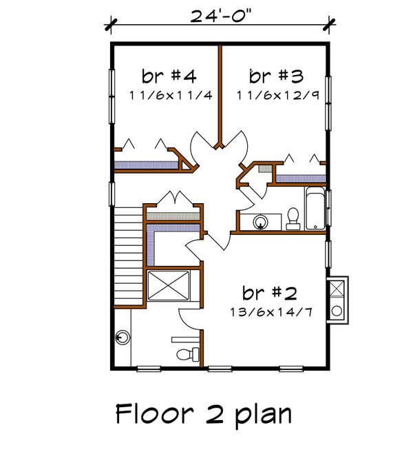 Craftsman Floor Plan - Lower Floor Plan #79-274