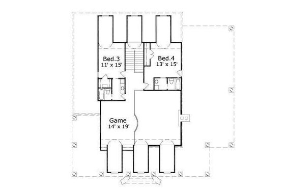 Floor Plan - Upper Floor for Traditional House Plan #411-730 - 4 bed, 4 bath