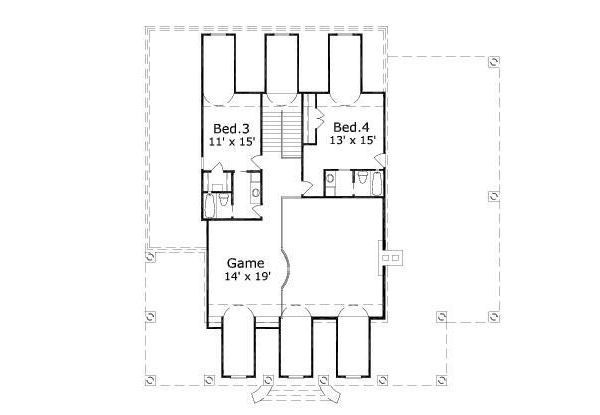 Traditional Floor Plan - Upper Floor Plan #411-730