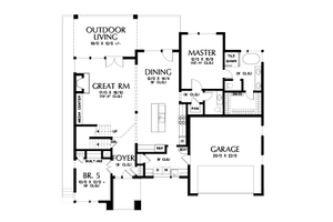 Floor Plan - Main Floor for Contemporary House Plan #48-1013 - 5 bed, 3.5 bath