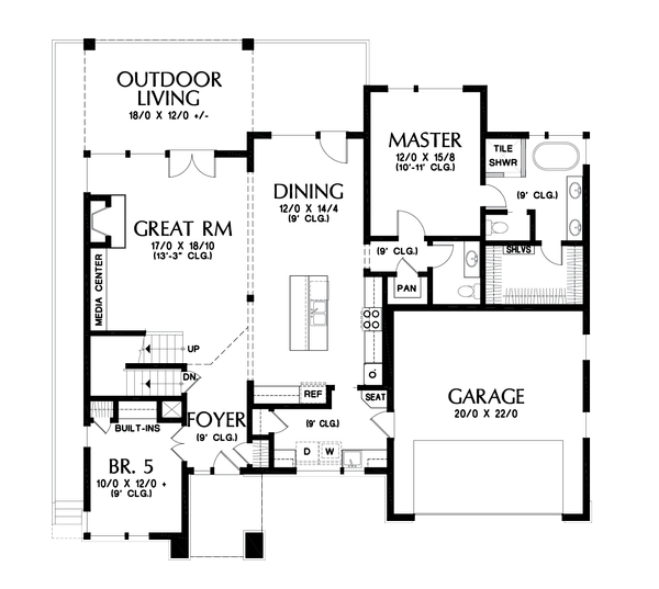 Home Plan - Contemporary Floor Plan - Main Floor Plan #48-1013