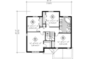 European Style House Plan - 4 Beds 1.5 Baths 1738 Sq/Ft Plan #25-4154 