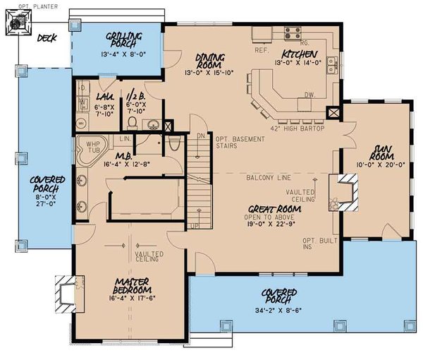 Country Floor Plan - Main Floor Plan #923-349