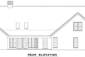 Exterior - Rear Elevation for Ranch House Plan #17-575 - 5 bed, 4.5 bath