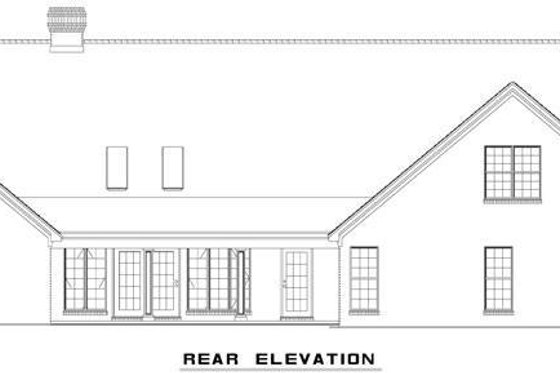 Exterior - Rear Elevation for Ranch House Plan #17-575 - 5 bed, 4.5 bath