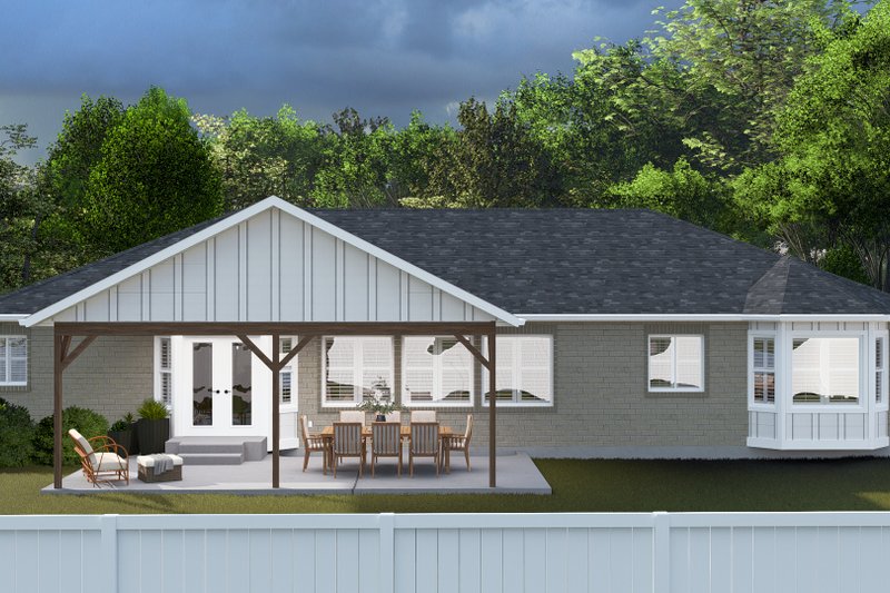 House Design - Exterior - Rear Elevation for Ranch House Plan #1060-222 - 3 bed, 2.5 bath