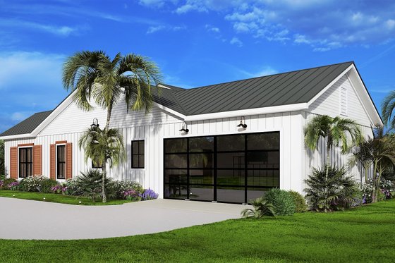 Exterior - Rear Elevation 1 for Ranch House Plan #54-564 - 3 bed, 2 bath