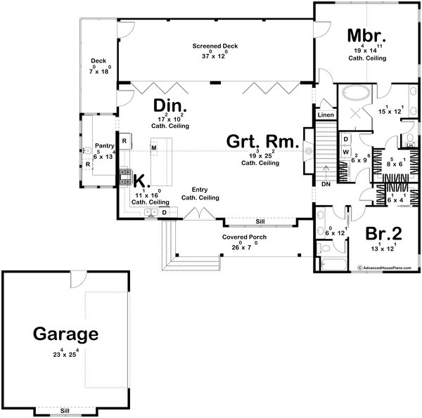 Farmhouse Floor Plan - Main Floor Plan #455-583
