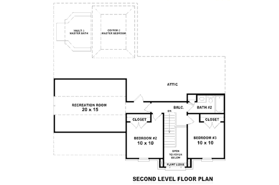Floor Plan - Upper Floor for Traditional House Plan #81-13781 - 3 bed, 2.5 bath