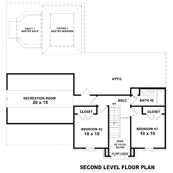 Traditional Floor Plan - Upper Floor Plan #81-13781