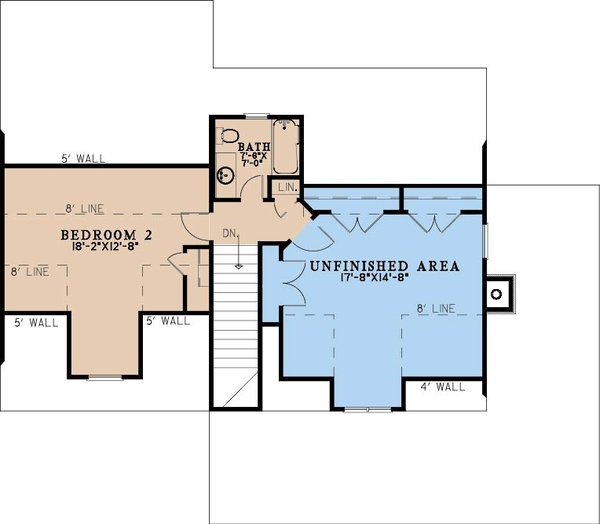 Architectural House Design - Floor Plan - Upper Floor for Farmhouse House Plan #923-498 - 2 bed, 3.5 bath