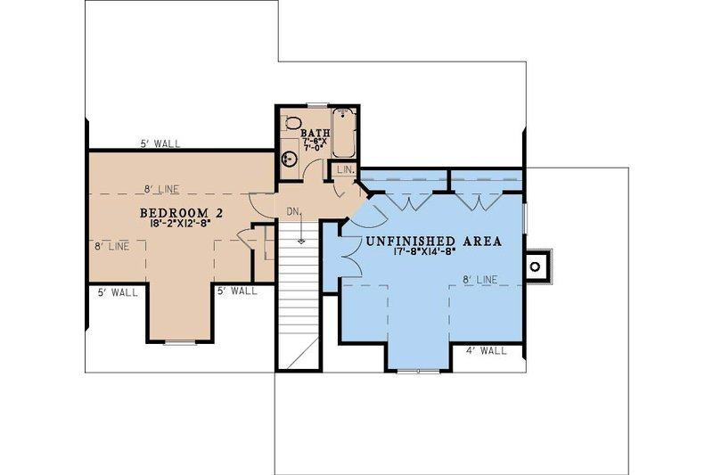 Architectural House Design - Floor Plan - Upper Floor for Farmhouse House Plan #923-498 - 2 bed, 3.5 bath