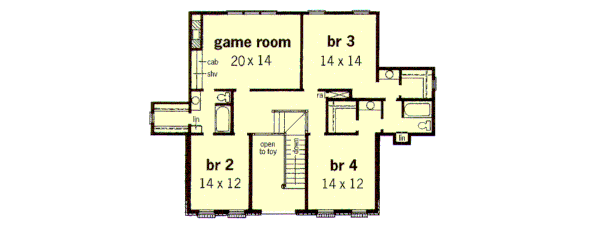 Southern Floor Plan - Upper Floor Plan #16-234