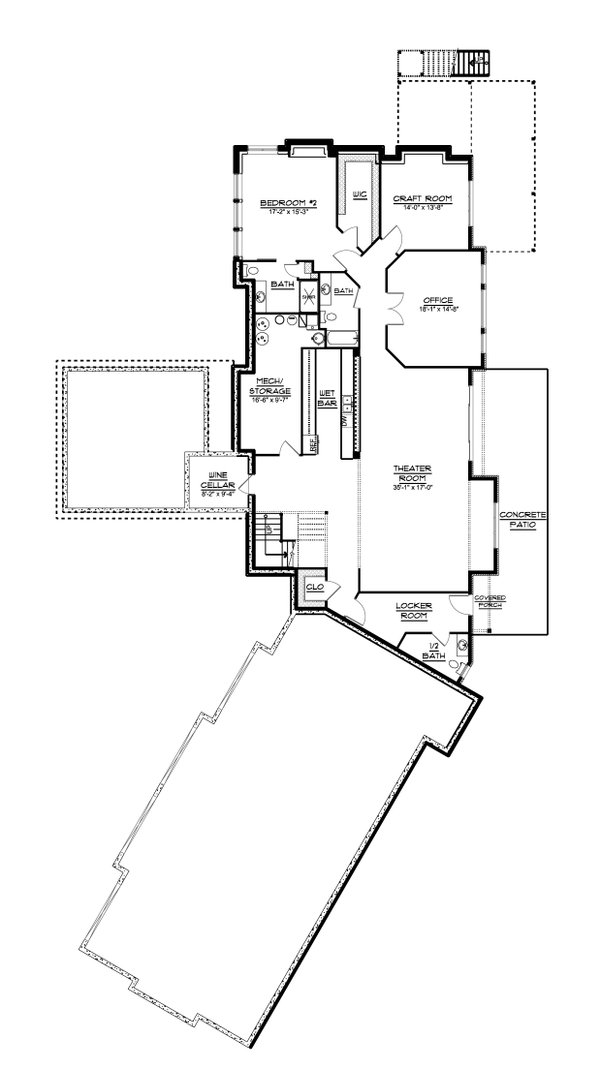 Dream House Plan - Craftsman Floor Plan - Lower Floor Plan #1064-344