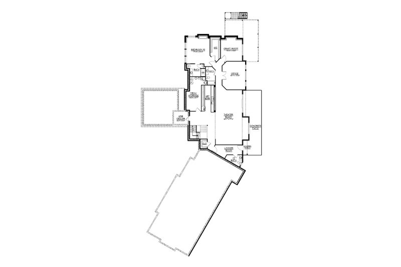 Architectural House Design - Floor Plan - Lower Floor for Craftsman House Plan #1064-344 - 2 bed, 4 bath