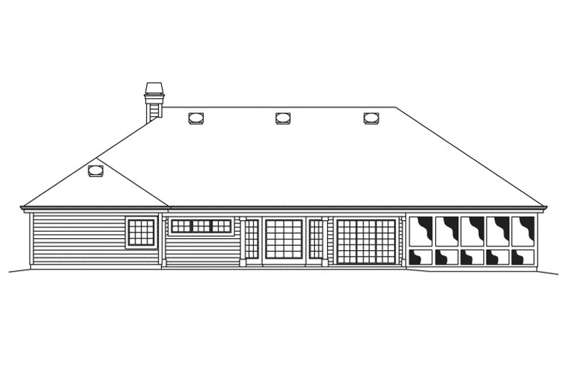 Home Plan - Exterior - Rear Elevation 1 for Country House Plan #57-689 - 3 bed, 2.5 bath