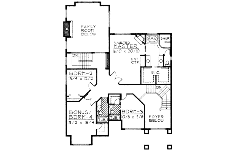 Home Plan - Floor Plan - Upper Floor for European House Plan #93-212 - 4 bed, 3.5 bath