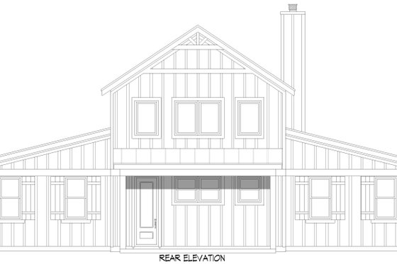 Exterior - Rear Elevation 1 for Barndominium House Plan #932-1208 - 3 bed, 2 bath