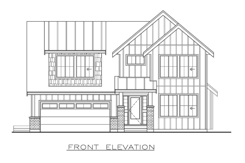 House Blueprint - Exterior - Front Elevation 3 for Farmhouse House Plan #1100-99 - 3 bed, 2.5 bath