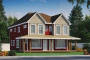 Country Style House Plan - 2 Beds 2.5 Baths 1291 Sq/Ft Plan #20-2383 