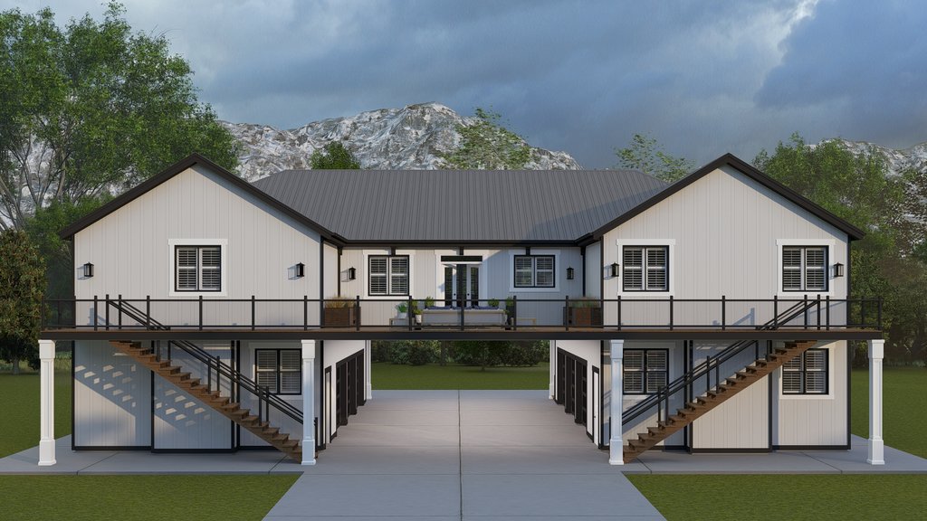Exterior - Front Elevation 2 for Barndominium House Plan #1060-424 - 3 bed, 2.5 bath