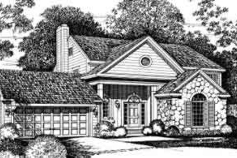 House Blueprint - Traditional Exterior - Front Elevation Plan #72-466