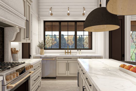 Interior - Kitchen 1 for Barndominium House Plan #455-252 - 2 bed, 2 bath