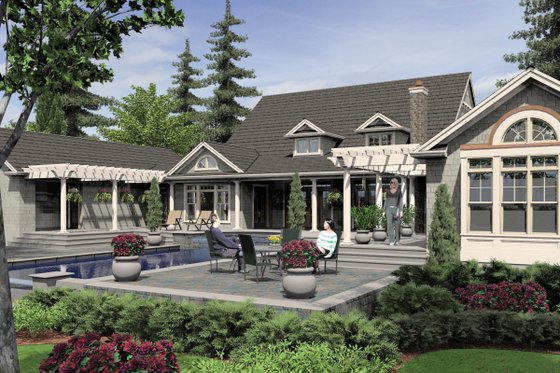 Exterior - Rear Elevation for Country House Plan #48-237 - 4 bed, 4.5 bath