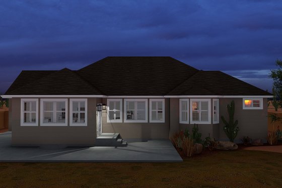 Exterior - Rear Elevation for Ranch House Plan #1060-11 - 6 bed, 3.5 bath