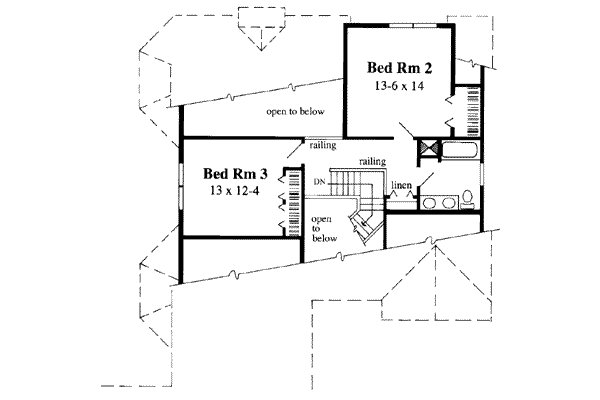 Traditional Floor Plan - Upper Floor Plan #75-123