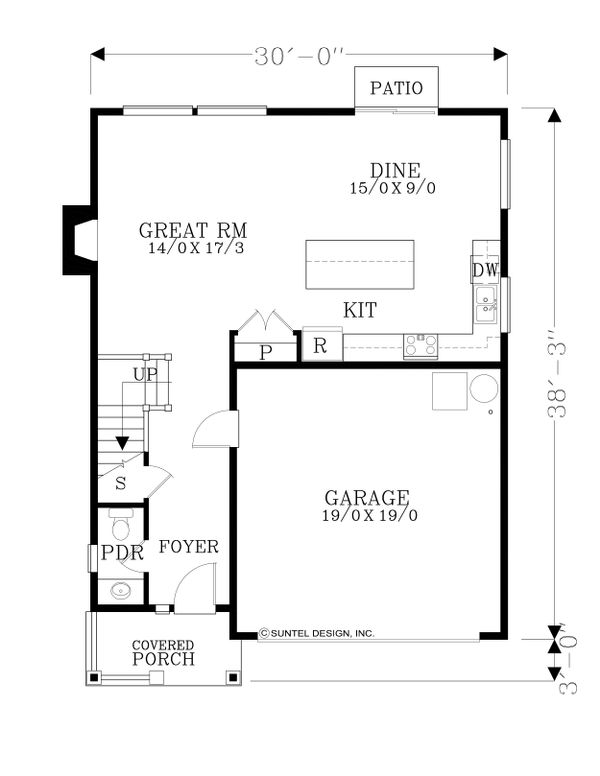 Craftsman Floor Plan - Main Floor Plan #53-561
