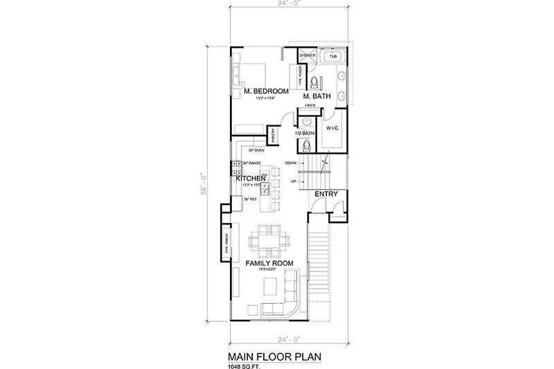 Architectural House Design - Floor Plan - Main Floor for Modern House Plan #484-1 - 3 bed, 3.5 bath