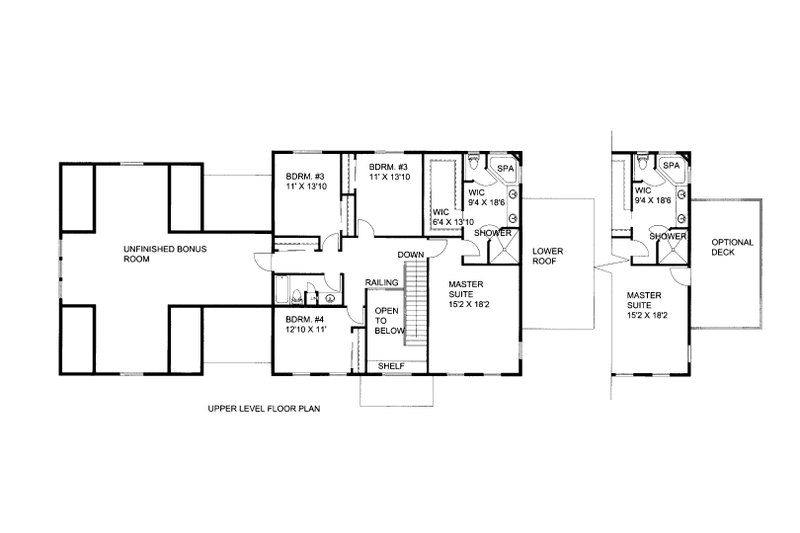 Architectural House Design - Floor Plan - Upper Floor for Traditional House Plan #117-945 - 4 bed, 2.5 bath