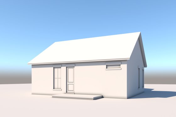 Exterior - Rear Elevation 2 for Traditional House Plan #430-310 - 2 bed, 2 bath