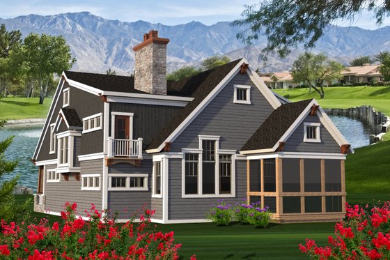 Exterior - Rear Elevation for Craftsman House Plan #70-1204 - 4 bed, 3 bath