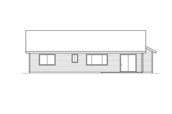 Exterior - Rear Elevation for Ranch House Plan #124-286 - 3 bed, 2 bath