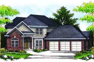 Colonial Exterior - Front Elevation Plan #70-625