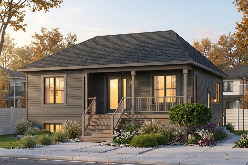 Architectural House Design - Exterior - Front Elevation 4 for Country House Plan #23-2519 - 2 bed, 1 bath