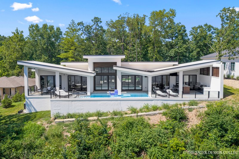 Architectural House Design - Exterior - Rear Elevation 2 for Contemporary House Plan #930-546 - 3 bed, 3.5 bath