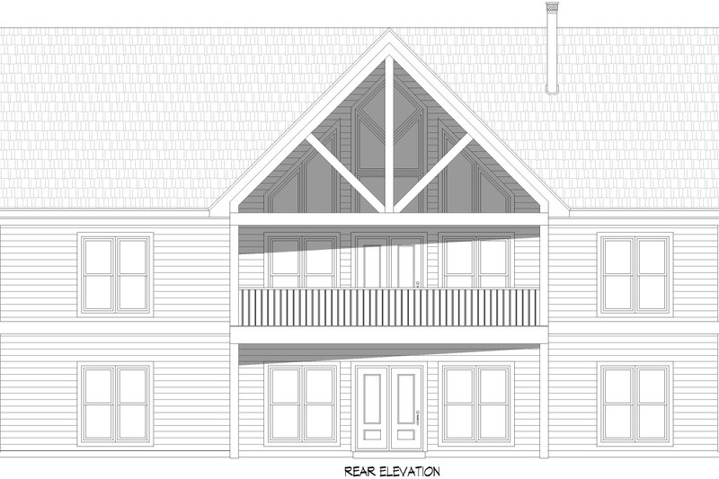 House Design - Exterior - Rear Elevation for Southern House Plan #932-1082 - 2 bed, 2 bath