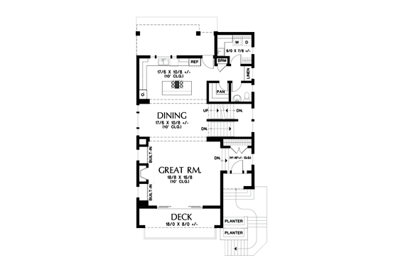 Floor Plan - Main Floor for Contemporary House Plan #48-991 - 3 bed, 2.5 bath