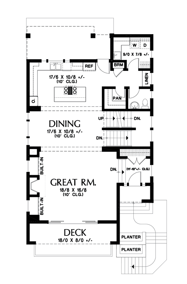 Dream House Plan - Contemporary Floor Plan - Main Floor Plan #48-991