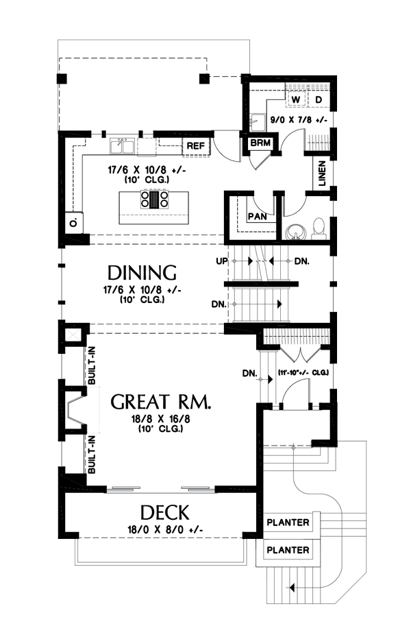 Contemporary Floor Plan - Main Floor Plan #48-991