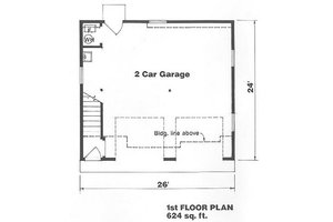 Floor Plan - Main Floor for Farmhouse House Plan #116-129 - 1 bed, 1 bath