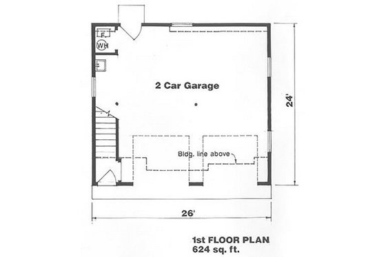 Floor Plan - Main Floor for Farmhouse House Plan #116-129 - 1 bed, 1 bath