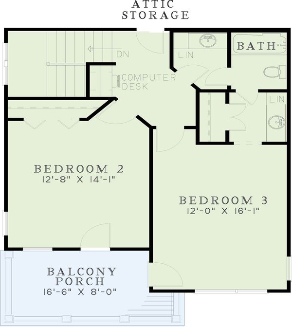 House Plan Design - Southern Floor Plan - Upper Floor Plan #17-2047