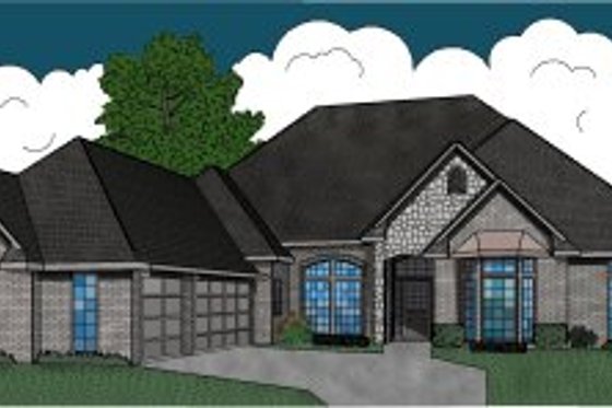 Exterior - Front Elevation for Traditional House Plan #65-494 - 4 bed, 3.5 bath
