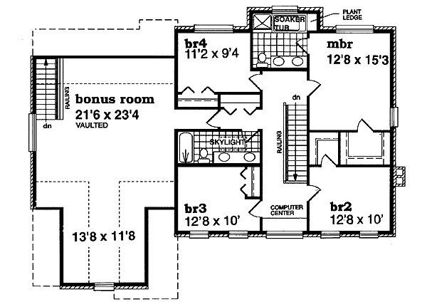 European Floor Plan - Upper Floor Plan #47-337