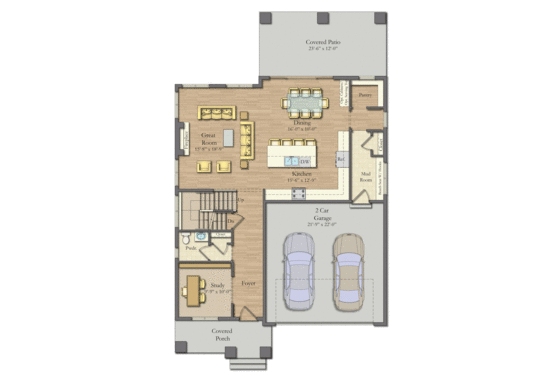 Floor Plan - Main Floor for Farmhouse House Plan #1057-15 - 4 bed, 3.5 bath